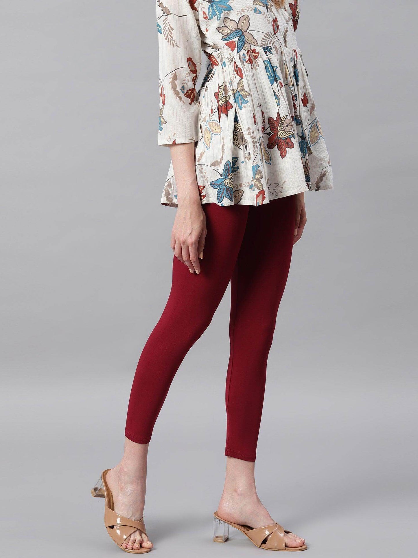 Maroon Viscose Lycra Legging