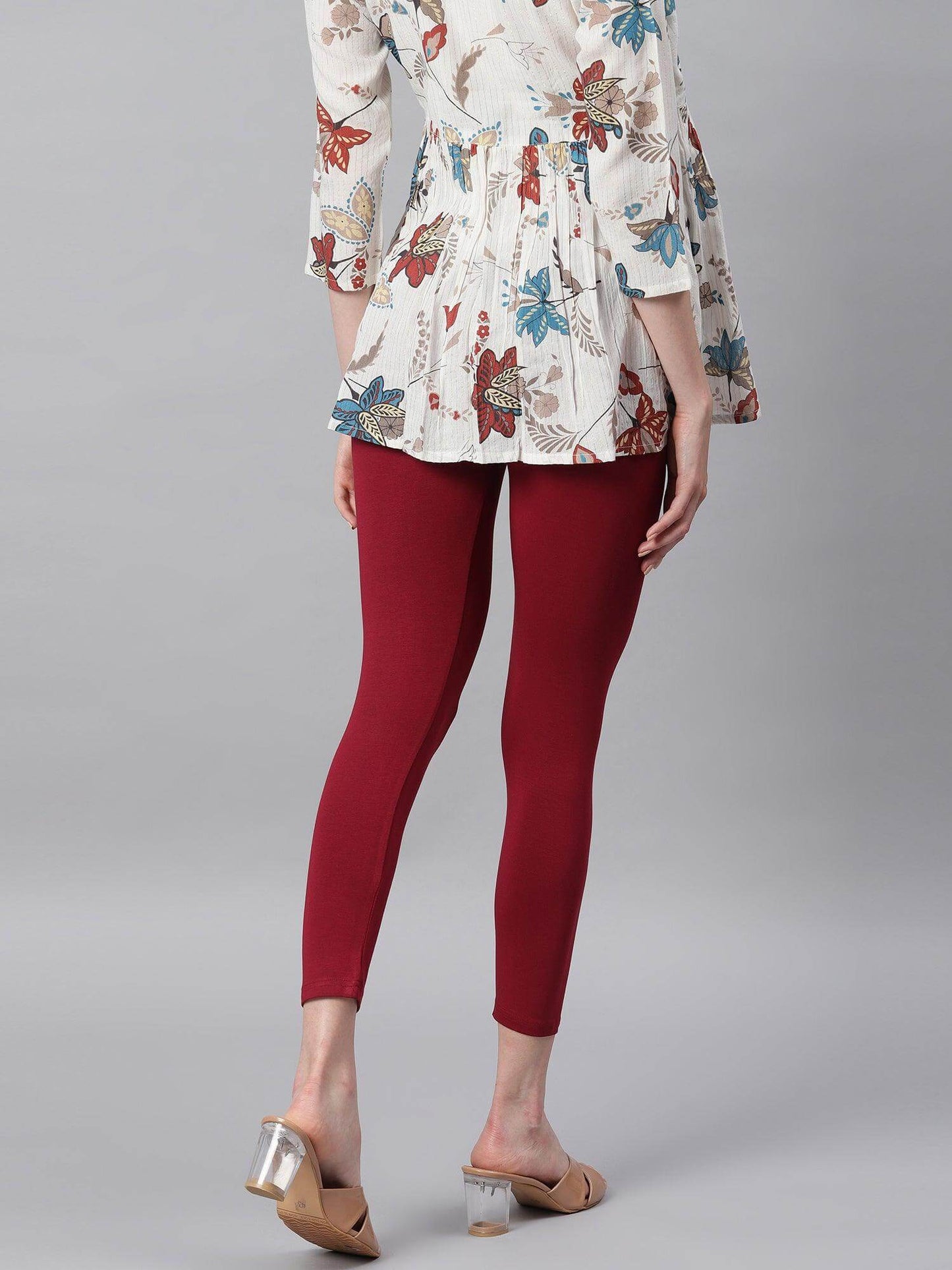 Maroon Viscose Lycra Legging