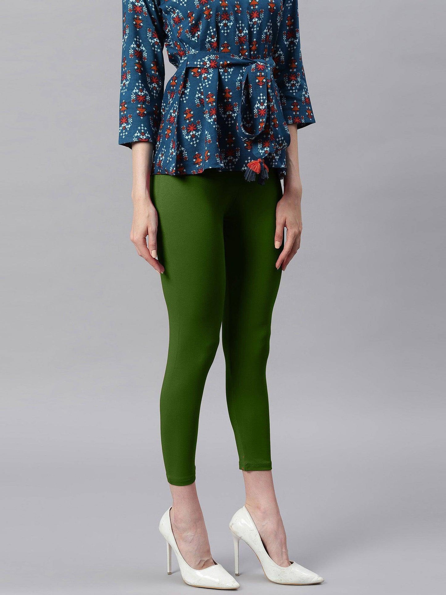 Green Viscose Lycra Legging