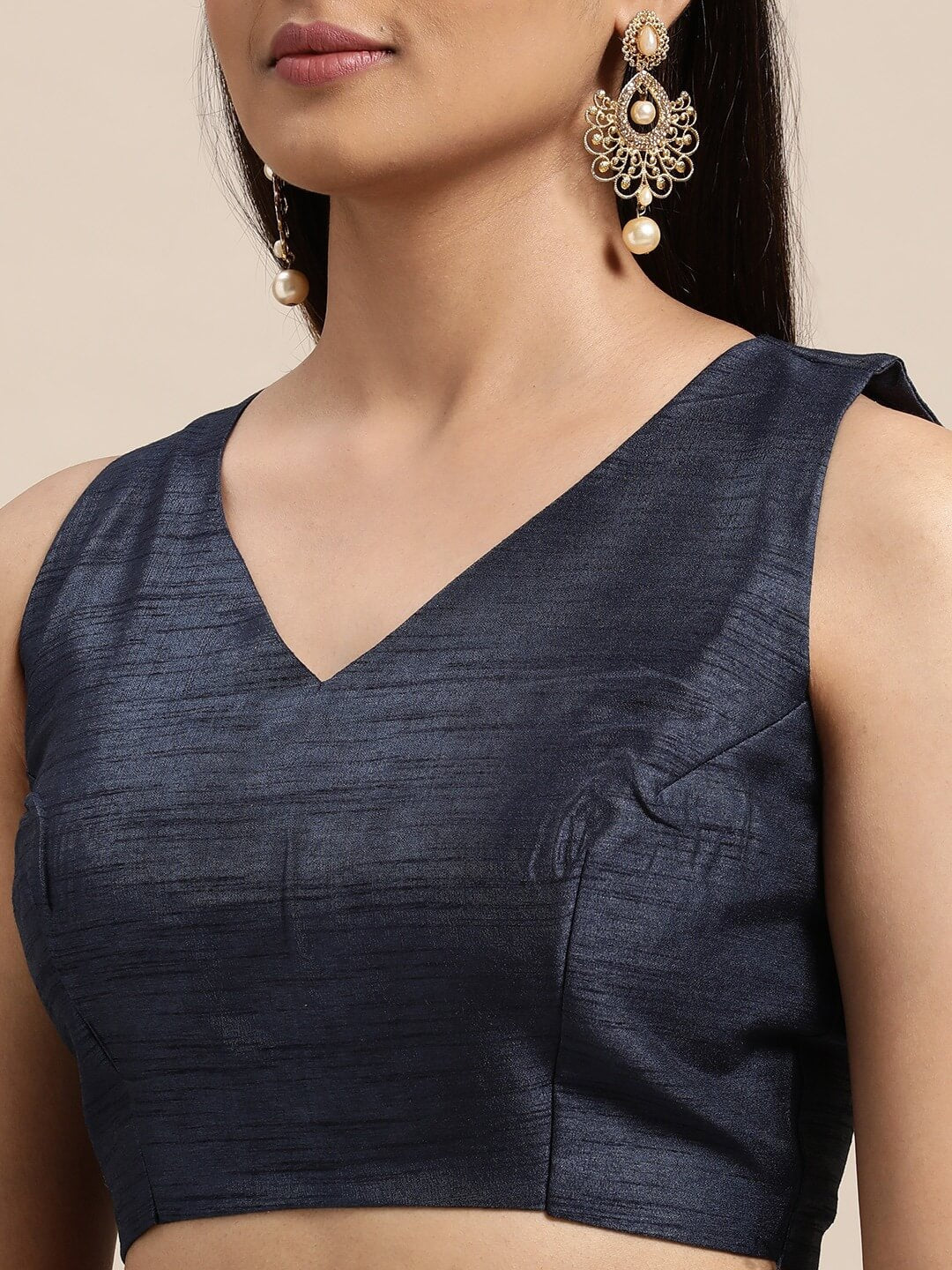 Janasya Women's Blue Organza Printed  Saree with Blouse Piece