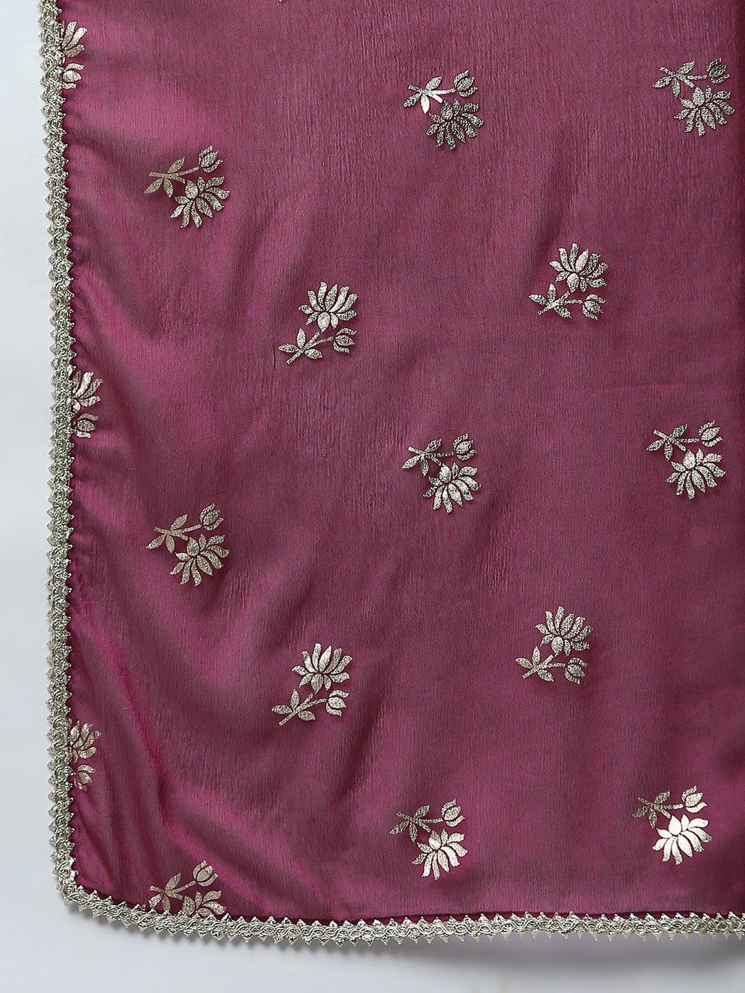 White Poly Silk Solid Kurta with Pant and Dupatta