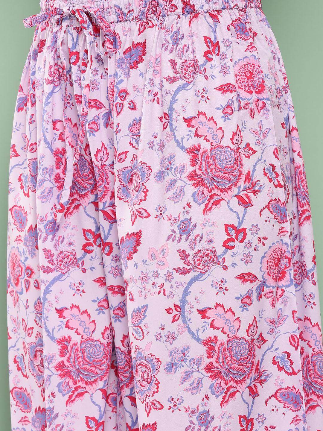 Lavender Crepe Digital Printed Top with Palazzo