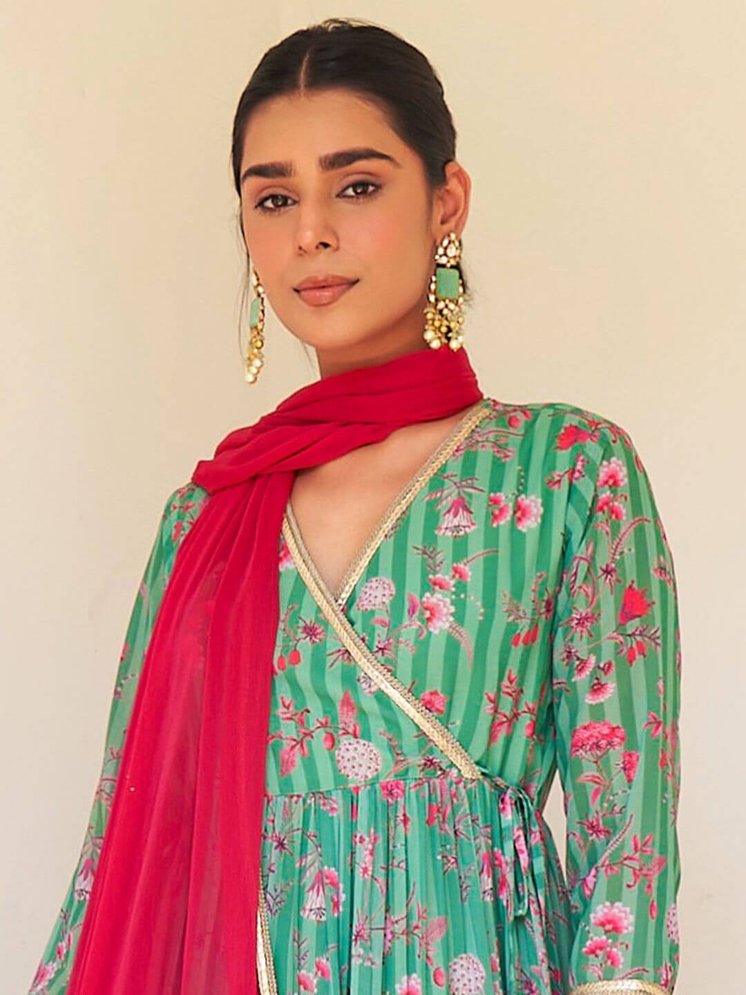 Women Green Digital Print Green Palazzo Set